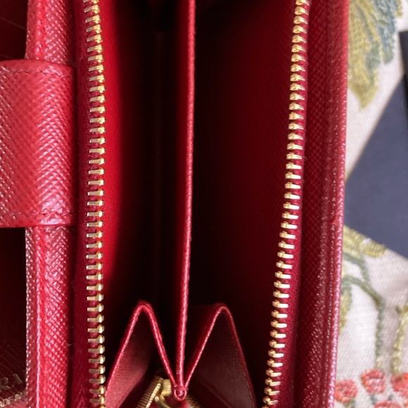 Prada Red Saffiano Leather Wallet - Picture 8 of 13